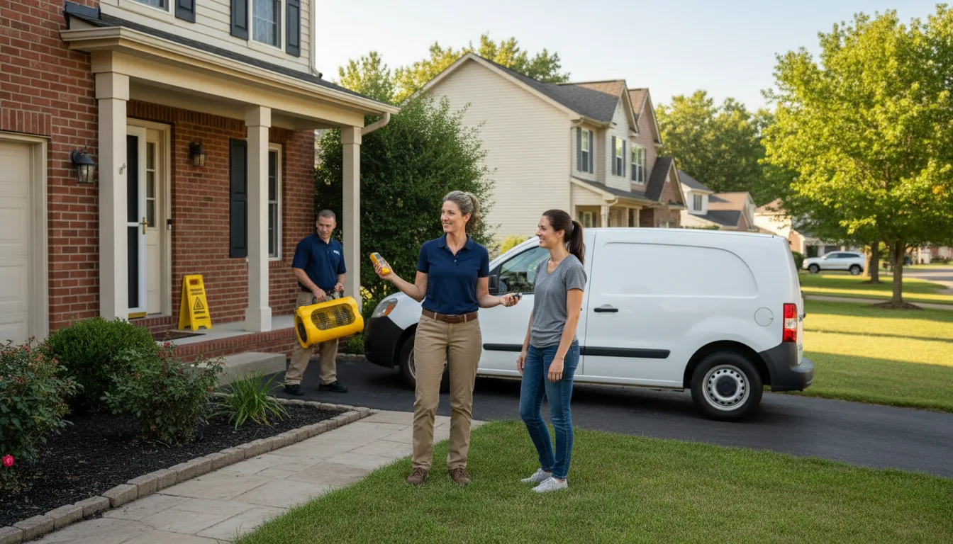 Residential water damage restoration in Stewardson, IL
